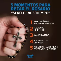Los beneficios espirituales de rezar el Rosario diariamente en español.