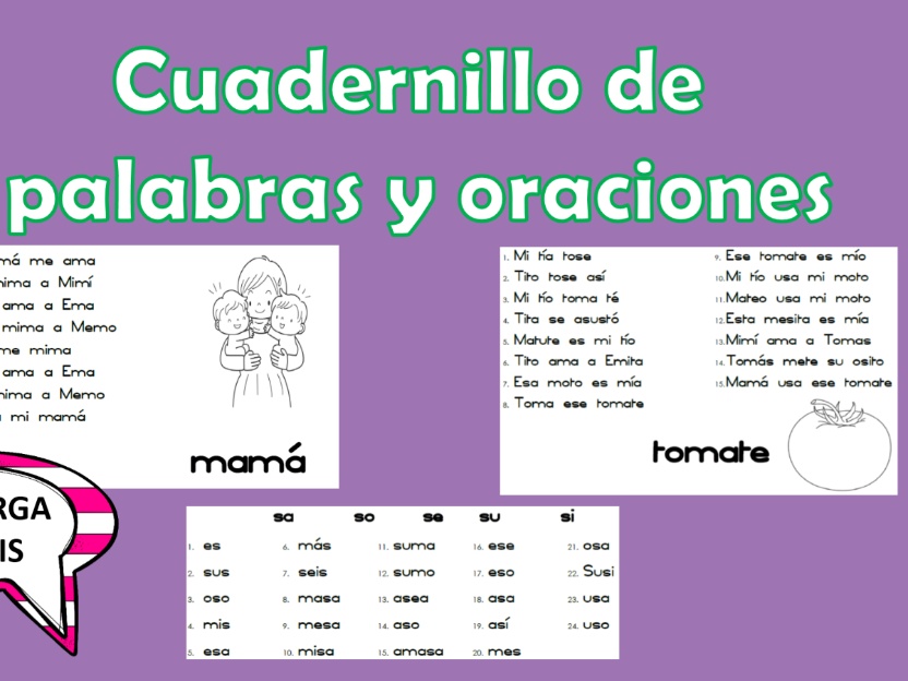 Cuadernillo de dictado de palabras 14 niveles de dificultad (10